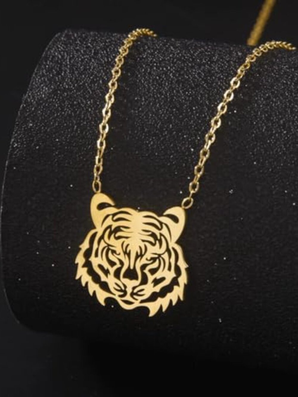 Tiger‎ Animal Pendant Necklace for Women Stainless Steel Cute Africa